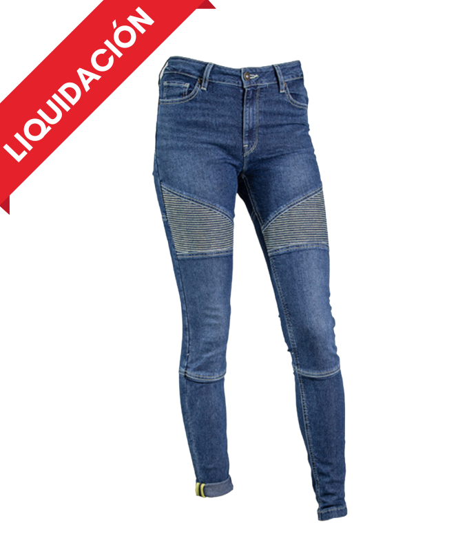 Jeans Dama con Aramida Azul sin Rodillera